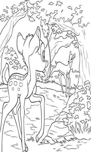 kolorowanka Bambi malowanka do wydruku Disney z bajki dla dzieci nr 27
